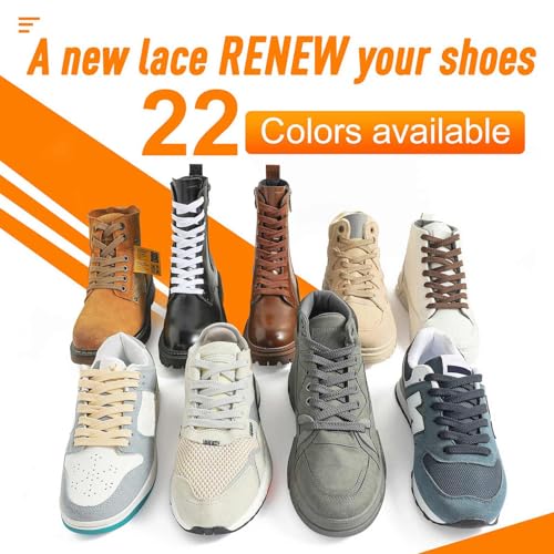 VSUDO Upgrade 54" Double Layer Weave Flat Shoelaces, 5/16" Wide Flat Shoe Laces for Adults & Kids Sneakers or Athletic Shoes [1Pair-White-110CM] - Image 4