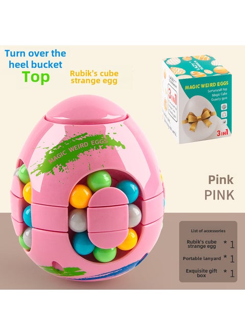 Fidget Cube Spinner Six-Sided Stress Relief Toy Flip bucket gyro cube-pink