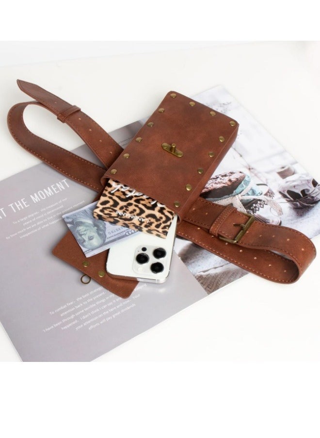 ILovhaprty Brown Viking dress-up Belt Pouch Waist Bag, Medieval Bag, Leather Belt Renaissance, Cosplay Costume Accessories  - Image 5