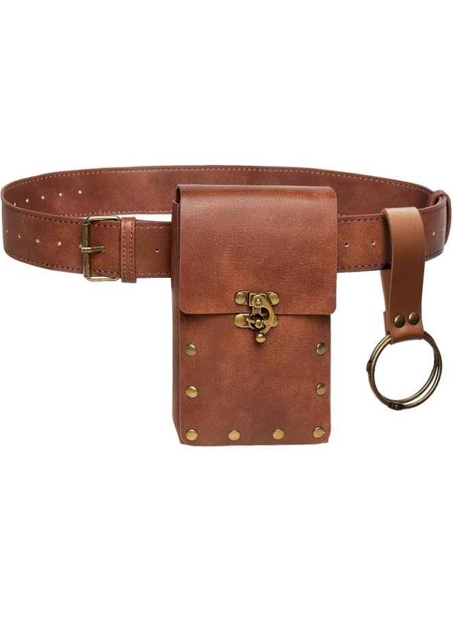 ILovhaprty Brown Viking dress-up Belt Pouch Waist Bag, Medieval Bag, Leather Belt Renaissance, Cosplay Costume Accessories  - Image 4