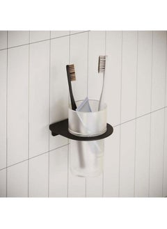 BAÑOX Round Brush Holder With Cup Stainless Steel 