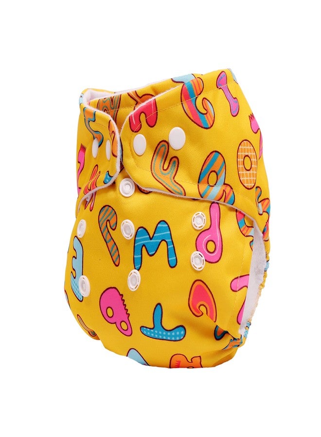 Deedry Baby Cloth Diapers Washable & Reusable Diapers with Adjustable Snap Buttons 3 Months- 3 Years 1 Pink & 1 Print Diaper + 2 Inserts/Pads - Image 2
