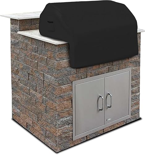 Covers & All Built-In Outdoor Grill Cover  Durable 12 Oz Waterproof Cover Max Material With Air Pocket & Elastic For Snug Fit (44"" W X 27"" D X 26"" H Inches  Black) - Image 2