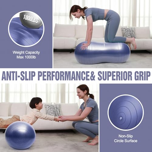 INPANY Peanut Ball - Exercise Ball for Labor Birthing, Anti-Burst Physical Therapy for Kids, Core Strength, Flexible Seating, Home & Gym Fintness, Sensory Chair Wiggle Seat for Boys and Girls - Image 4