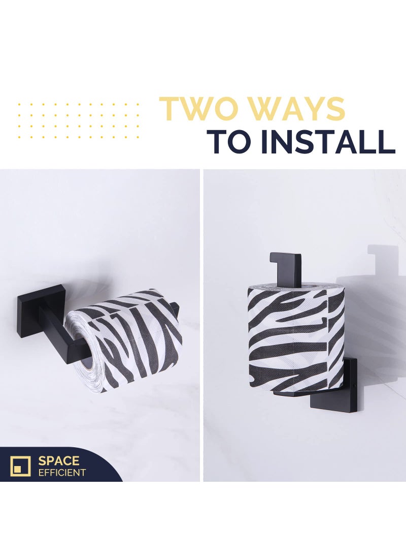 Angle Simple Toilet Paper Holder Matte Black  Angle Simple Stainless Steel Bathroom Tissue Roll Hanger  Open Sided Toilet Tissue Holder Wall Mount  - Image 4