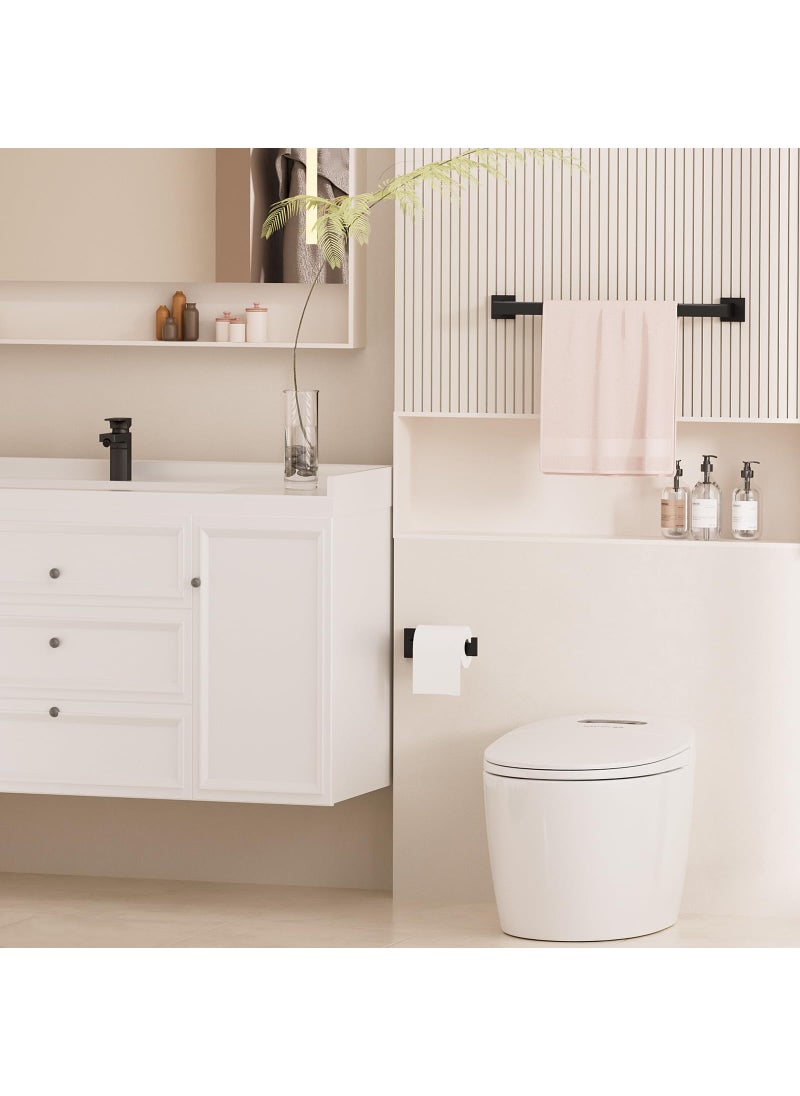 Angle Simple Toilet Paper Holder Matte Black  Angle Simple Stainless Steel Bathroom Tissue Roll Hanger  Open Sided Toilet Tissue Holder Wall Mount  - Image 2