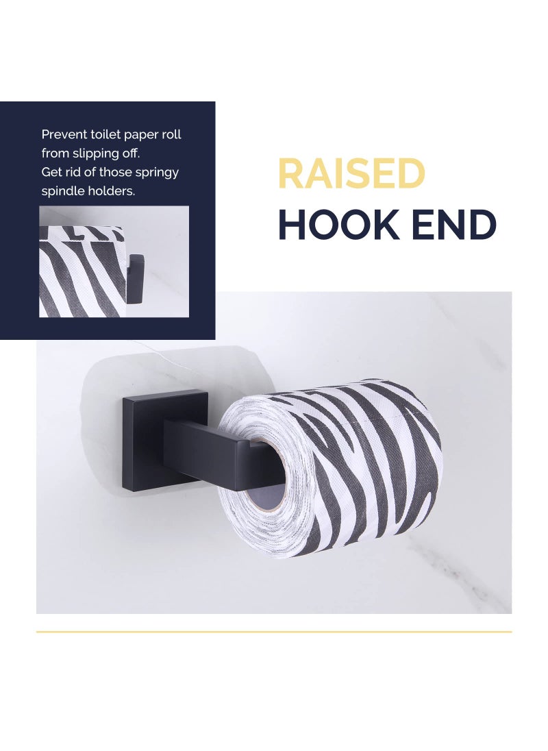 Angle Simple Toilet Paper Holder Matte Black  Angle Simple Stainless Steel Bathroom Tissue Roll Hanger  Open Sided Toilet Tissue Holder Wall Mount  - Image 5