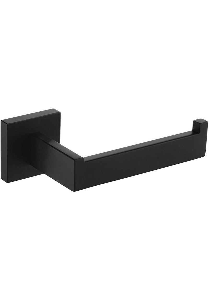 Angle Simple Toilet Paper Holder Matte Black  Angle Simple Stainless Steel Bathroom Tissue Roll Hanger  Open Sided Toilet Tissue Holder Wall Mount  - Image 1