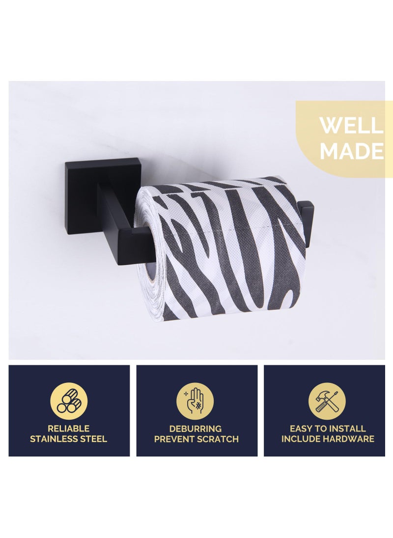 Angle Simple Toilet Paper Holder Matte Black  Angle Simple Stainless Steel Bathroom Tissue Roll Hanger  Open Sided Toilet Tissue Holder Wall Mount  - Image 3