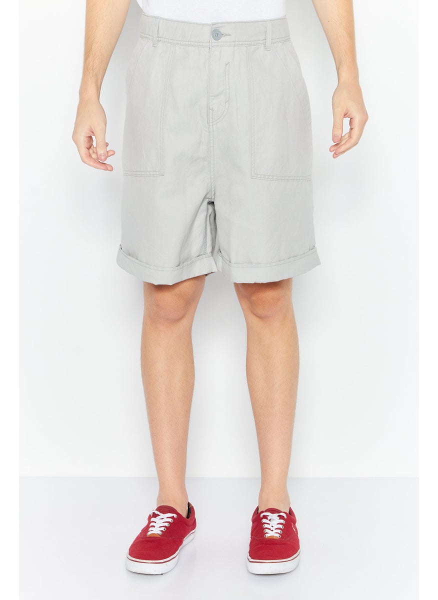ESPRIT Men Plain Denim Short, Grey  - Image 1