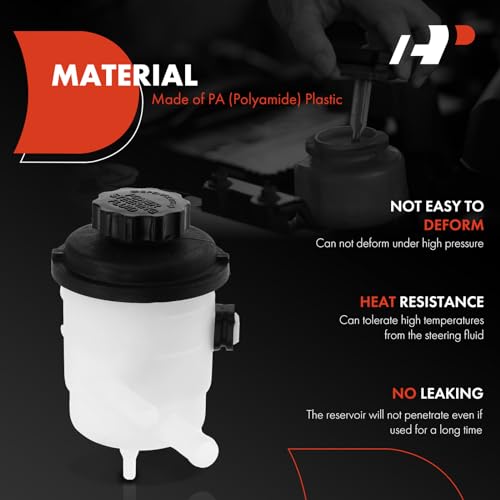 A-Premium Power Steering Reservoir/Tank with Cap Compatible with Hyundai Accent 2006-2010 & Kia Rio 2006-2011, Rio5 2006-2011, L4 1.6L - Image 2