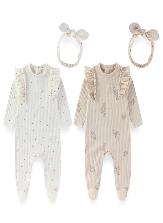JELYLOVE Unisex Baby Boy Girl Footies Sets Cotton Long Sleeve Infant Rompers 0-12Months Babies' Outfits - Image 1