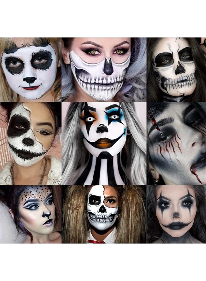 Afflano Gray Eyeshadow Palette Black Grey White Silver, Blendable Smokey Eye Eyeshadow Palette,Long Lasting Smoky Eyeshadow for Halloween SFX Clown Skull Goth Makeup Palette Look,Dark Eye Shadow Pallet- Panda - Image 3
