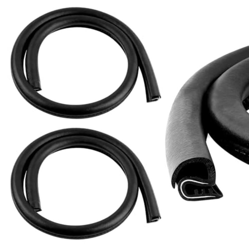 2PCS 2.62Ft Adjustable Automotive Weather Stripping Door Seal, B Pillar Seal, Thickened Rubber Edge Trim with U-Shaped Metal Clips, B Pillar Soundproof Sealing Strips Universal for Most Cars - Image 1