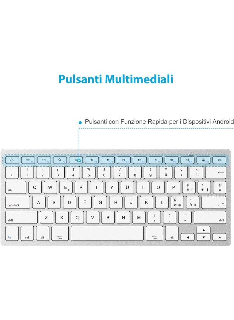 Original Bluetooth Mini Wireless Keyboard – Italian Layout, Lightweight & Slim, Compatible with Android - Image 3