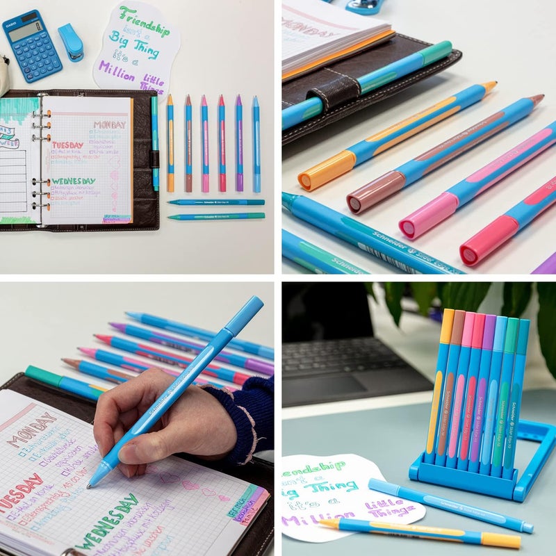 Schneider Slider Edge Pastel Xb Ballpoint Pen, 8 Pens With Easel Stand, Assorted Colors (152289) - Image 4