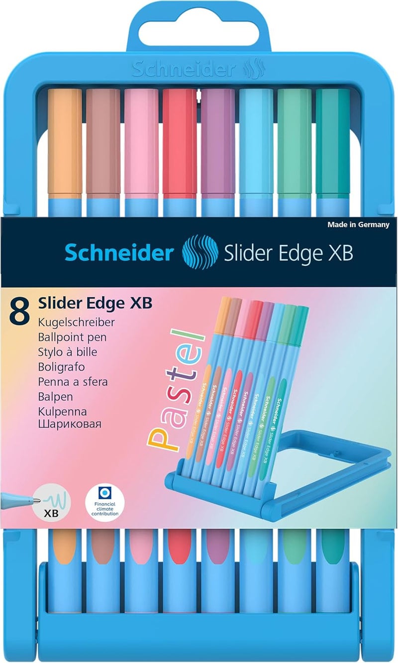 Schneider Slider Edge Pastel Xb Ballpoint Pen, 8 Pens With Easel Stand, Assorted Colors (152289) - Image 2