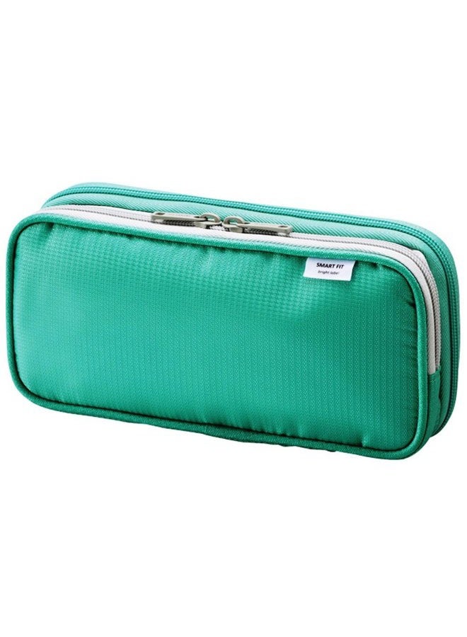 LIHITLAB LIHIT LAB Double Pen Case, Large, 4.1 x 8.7", Green (A7661-7) - Image 1