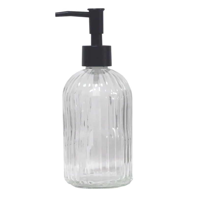 YYTSGG Clear Glass Soap Dispenser With Black Plastic Pump  13.5Oz Refillable Liquid Hand Soap Dispenser  Lotion Dish Soap Dispenser For Modern Home Decor  Bathroom  Kitchen Countertop  Hotel - Image 1