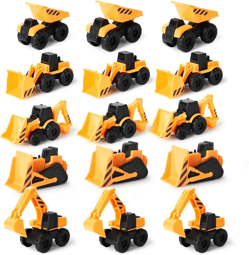 BOLEY Boley 15Pack Mini Construction Vehicle Set  Toy Trucks for Toddlers  Durable Construction Toy Vehicles for Boys and Girls  Perfect for Imaginative Play and Learning - Image 1
