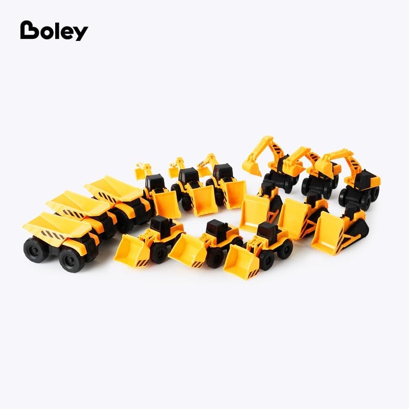 BOLEY Boley 15Pack Mini Construction Vehicle Set  Toy Trucks for Toddlers  Durable Construction Toy Vehicles for Boys and Girls  Perfect for Imaginative Play and Learning - Image 2