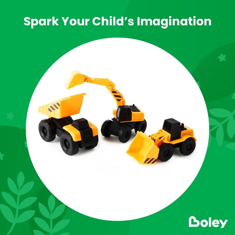 BOLEY Boley 15Pack Mini Construction Vehicle Set  Toy Trucks for Toddlers  Durable Construction Toy Vehicles for Boys and Girls  Perfect for Imaginative Play and Learning - Image 3