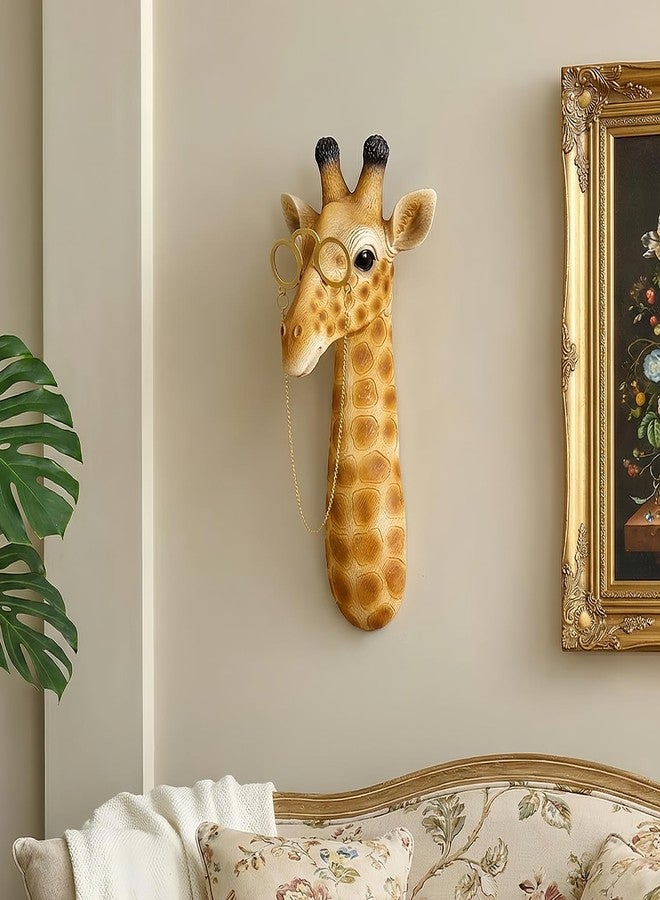 WOPARTY Giraffe Head Wall Mount Modern Animal Decor, 11.42x5.71x4.33 Inches, 3D Design, Indoor Wall Decoration （Brown） - Image 2