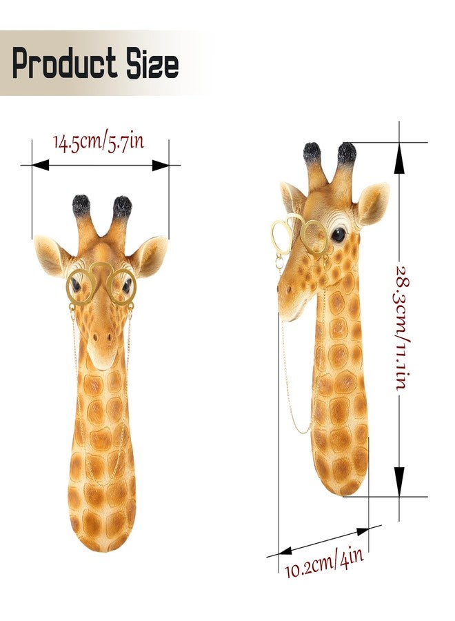 WOPARTY Giraffe Head Wall Mount Modern Animal Decor, 11.42x5.71x4.33 Inches, 3D Design, Indoor Wall Decoration （Brown） - Image 3