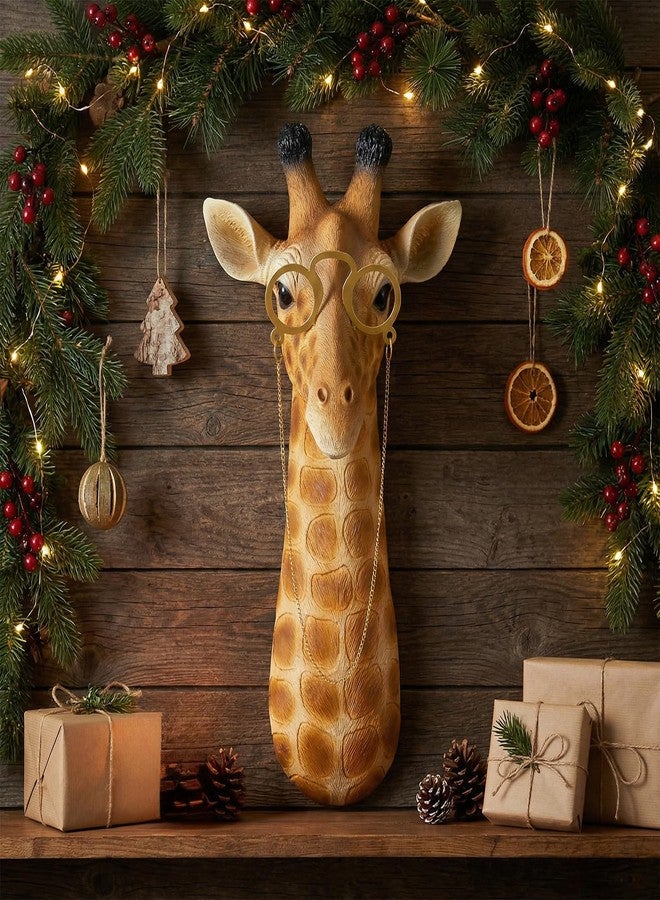 WOPARTY Giraffe Head Wall Mount Modern Animal Decor, 11.42x5.71x4.33 Inches, 3D Design, Indoor Wall Decoration （Brown） - Image 4