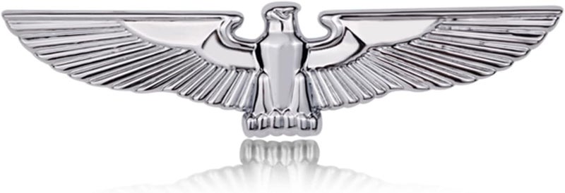 Fsforcar شعار النسر للسيارات، ملصق أجنحة معدنية، شعار طائر من سبائك الزنك للسيارة والشاحنة والدراجة النارية (فضي) - Image 1