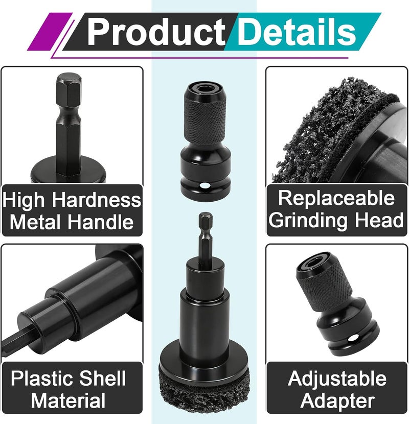 Joworthy 2 Sets Wheel Hub Cleaning Kit Fits Power Drill or 1/2" Impact Driven Wrenches for Car & Truck, Hub Cleaning Tool Quickly Remove Rust from Studs and Brake Discs - Image 5