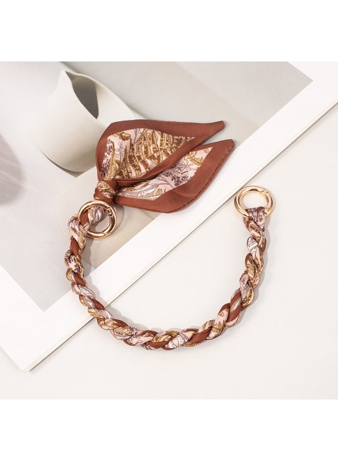 NIBEMINENT Beaded Phone Lanyard, Anti Lost Removable Wrist Strap, Rope Weaving Bracelet Pendant, Phone Keychain Lanyard,9/Brown
