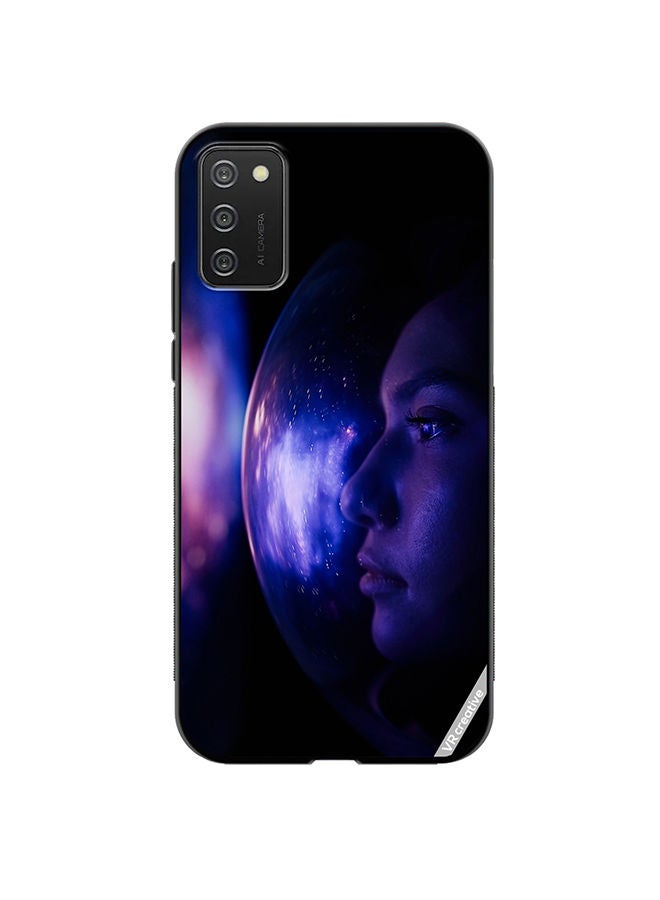 VR CREATIVE Protective Case Cover For Samsung Galaxy A03s Woman Astronaut In Space On Planet Orbit Design Multicolour - Image 1
