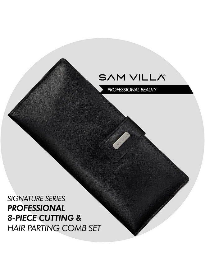 Sam Villa Signature Series Professional 8-Piece Cutting & Hair Parting Comb Set With Case - Image 2