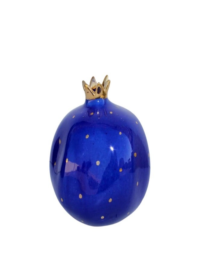 Mirakii Handmade Blue Ceramic Bud Vase with Golden Dots - 10 cm Decorative Small Flower Vase for Home Décor, Table Centerpiece, Living Room, Office Desk & Gift - Image 5