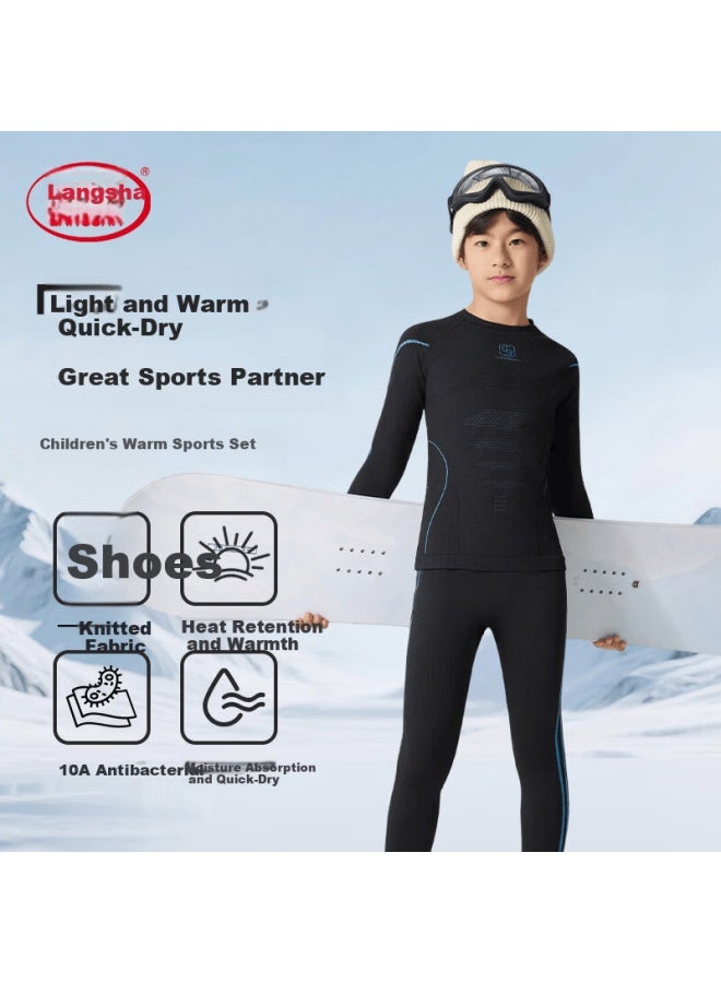 LANG SHA Langsha Kids Thermal Quick-dry Base Layer Tight-fitting Training Suit For Boys And Girls Autumn Winter Running Football Sports Innerwear Set - Image 1