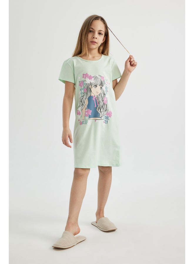 Girl Short Sleeve Homewear Dress