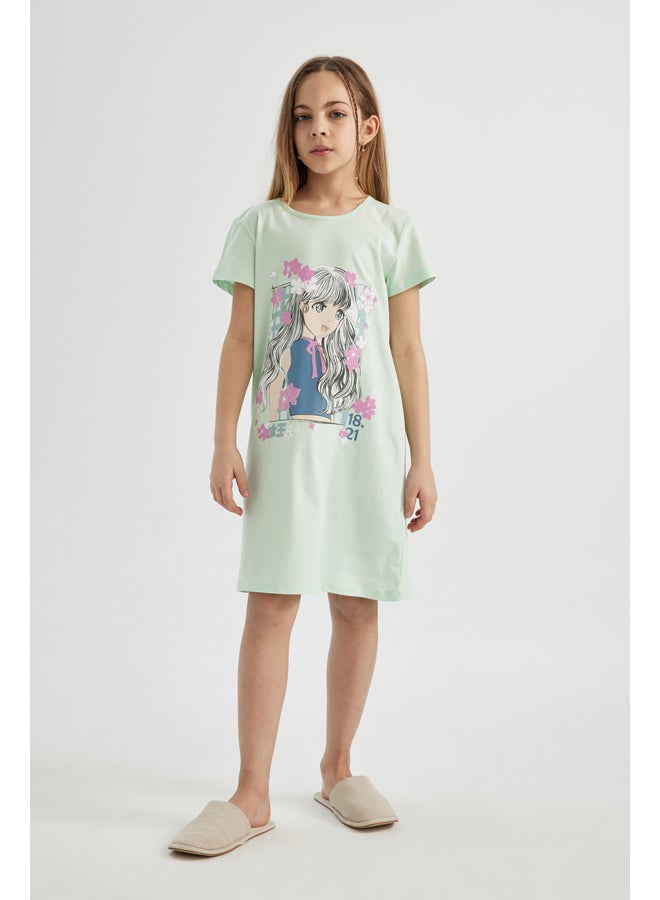 Girl Short Sleeve Homewear Dress