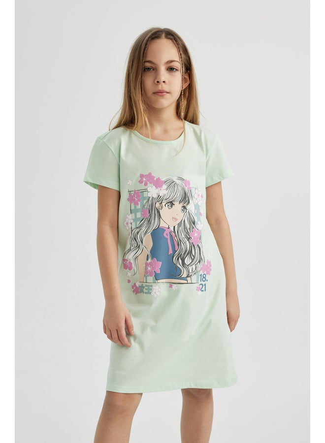 Girl Short Sleeve Homewear Dress