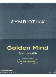 Cymbiotika Golden Mind Brain Health Vanilla Chai 30 Pouches 5 ml Each 