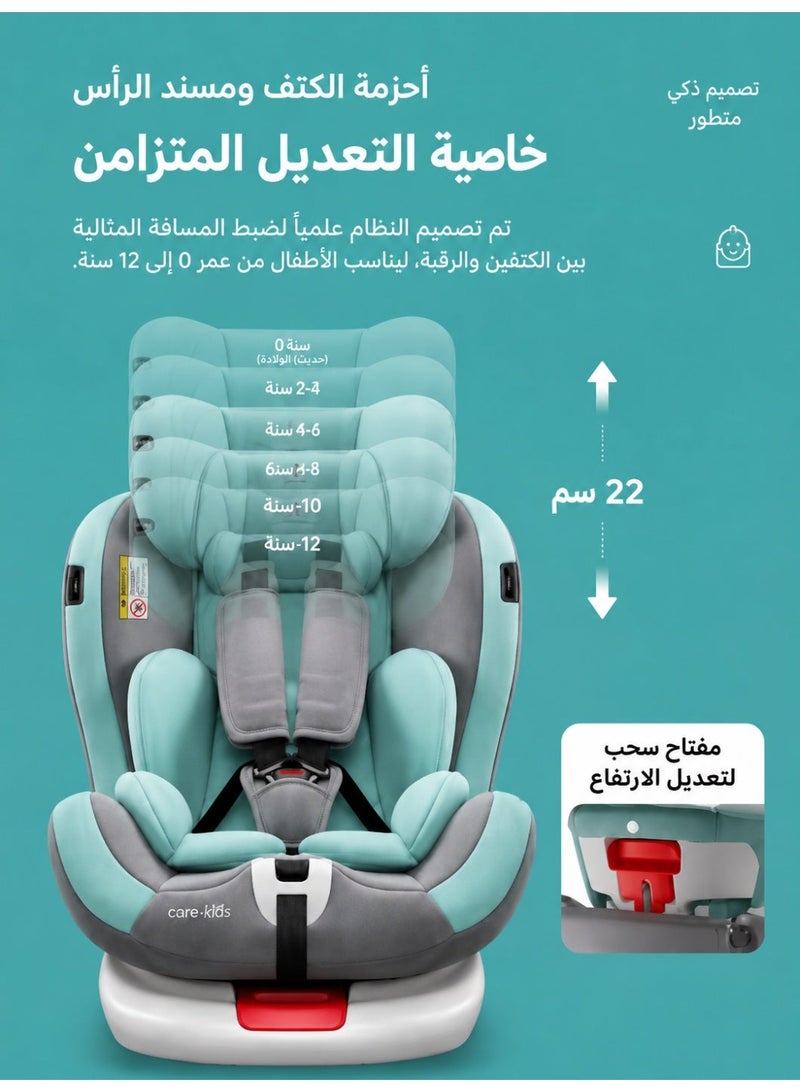 ريلاكس سمارت مقعد سيارة للأطفال مقعد دوار 360 درجة، مقعد سيارة قابل للتحويل، مقاعد سيارة دوارة للأطفال، مقعد سيارة آمن للأطفال ، مقعد سيارة مواجه للخلف أو للأمام، من عمر 0 ​​إلى 12 عامًا - Image 5