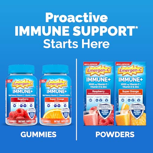 Emergen-C Immune+ Triple Action Immune Support Powder, BetaVia (R), 1000mg Vitamin C, B Vitamins, Vitamin D and Antioxidants, Super Orange, Back to School Essentials – 30 Count - Image 5