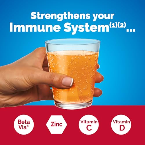 Emergen-C Immune+ Triple Action Immune Support Powder, BetaVia (R), 1000mg Vitamin C, B Vitamins, Vitamin D and Antioxidants, Super Orange, Back to School Essentials – 30 Count - Image 2