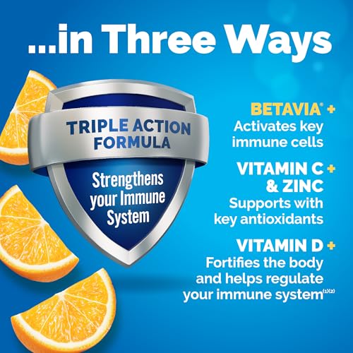 Emergen-C Immune+ Triple Action Immune Support Powder, BetaVia (R), 1000mg Vitamin C, B Vitamins, Vitamin D and Antioxidants, Super Orange, Back to School Essentials – 30 Count - Image 3