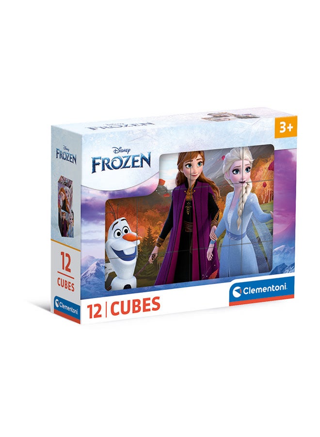 Clementoni Cubi 12 Puzzle – Disney Frozen 2024 | Kids Educational Cube Puzzle Elsa Anna Age 3+ - Image 1