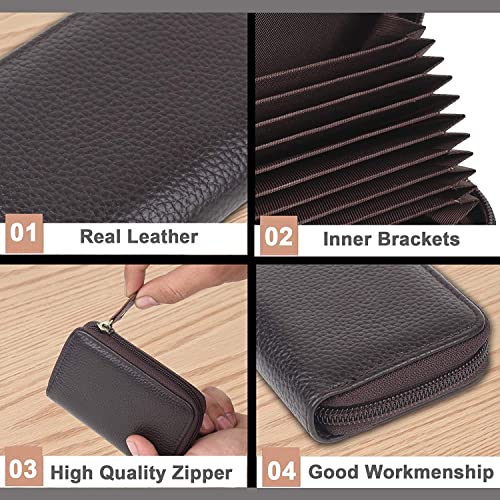 Stealodeal Dark Brown RFID Protected Leather Debit/Credit/ATM 11 Slot for Men & Women Card Holder Wallet - Image 5