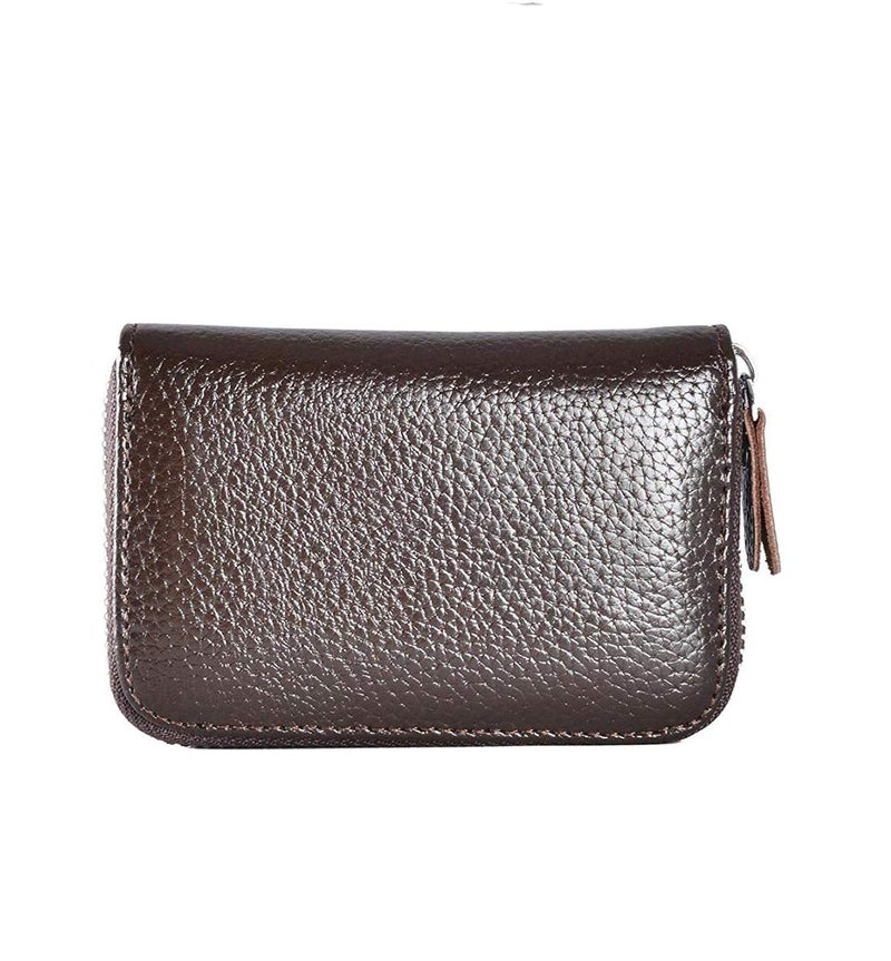 Stealodeal Dark Brown RFID Protected Leather Debit/Credit/ATM 11 Slot for Men & Women Card Holder Wallet - Image 1