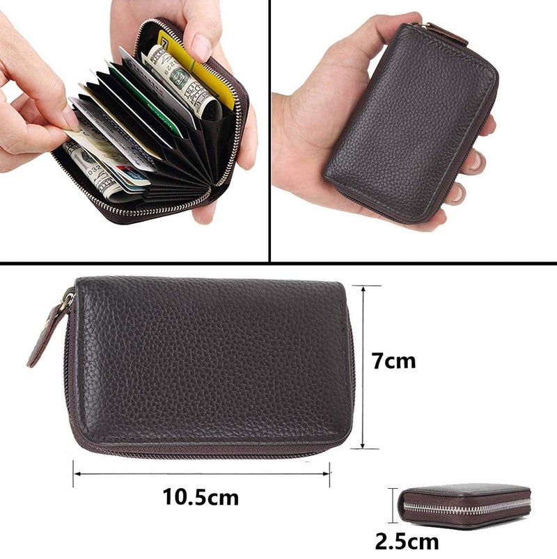 Stealodeal Dark Brown RFID Protected Leather Debit/Credit/ATM 11 Slot for Men & Women Card Holder Wallet - Image 3