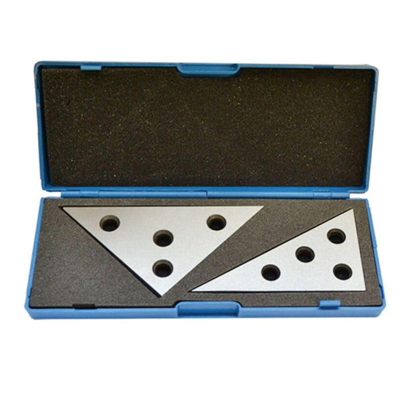 findmall 2 Pcs Precision Angle Block Set Triangle Angle Block for Machinist Tool Angle Gauge Block Lathes Milling Ground Gauge Angle Calibration Gage Inspection Block Set - Image 1