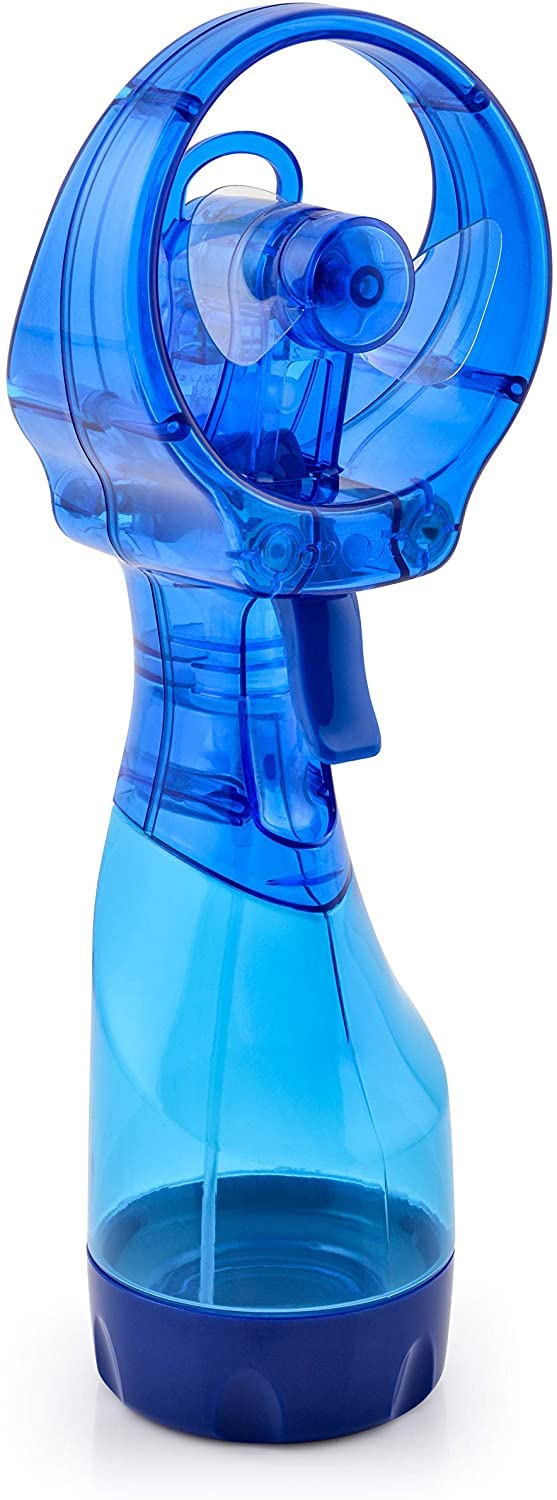 O2COOL O2COOL Deluxe Handheld Battery Powered Water Misting Fan Dark Blue 